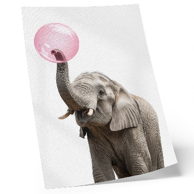 Stampa su tela Elefante con bolla modernità umorismo gentilezza
