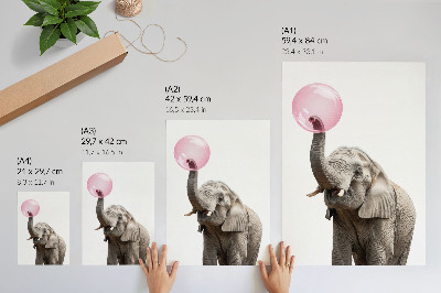 Stampa su tela Elefante con bolla modernità umorismo gentilezza