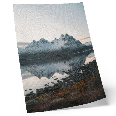 Foto su tela Vista sulle montagne, riflesso nello specchio, acqua calma