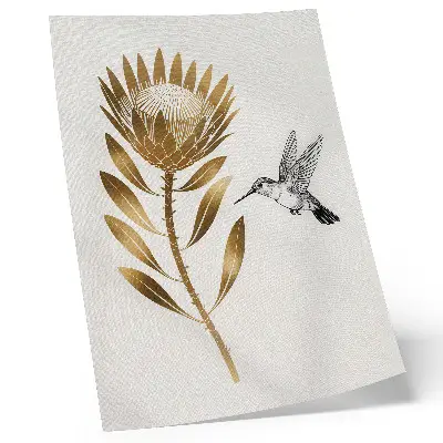 Foto su tela motivo con colibrì e fiori in stile moderno