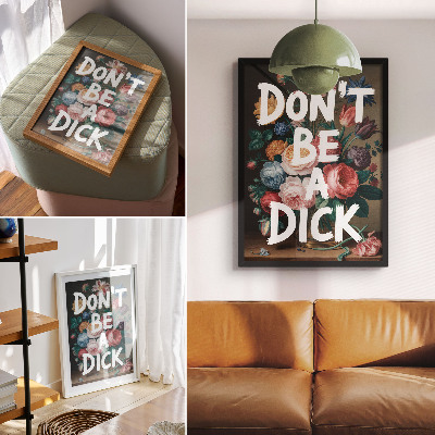 Poster Fiori colorati con scritte bianche creano un efficace contrasto