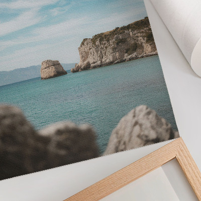 Foto su tela Scogliere, mare, cielo blu