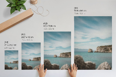 Foto su tela Scogliere, mare, cielo blu