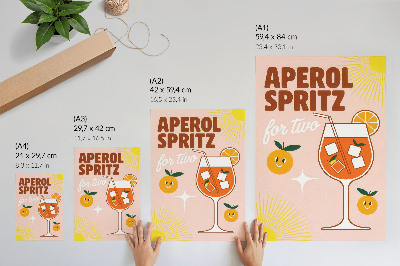 Stampa su tela scritta arancione e gialla con frutta sorridente