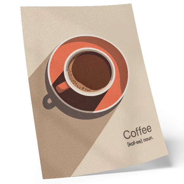 Foto su tela Tazza da caffè dai colori caldi, minimalista