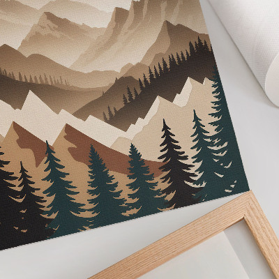 Stampa su tela Montagne e alberi, armonia della natura, ombre tranquille