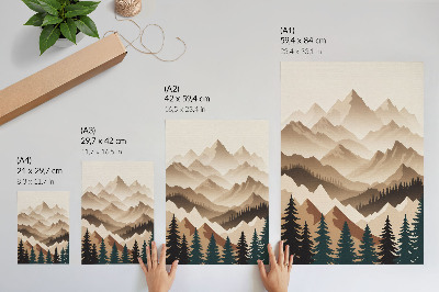 Stampa su tela Montagne e alberi, armonia della natura, ombre tranquille