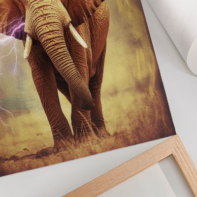 Foto su tela Elefante con scenario dinamico illuminato