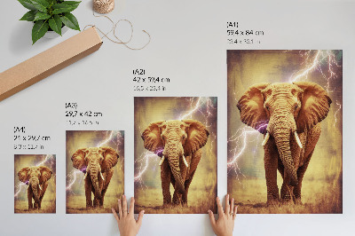 Foto su tela Elefante con scenario dinamico illuminato