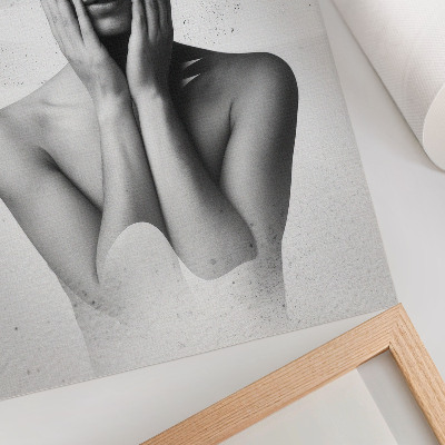 Poster Ritratto in bianco e nero con motivi astratti