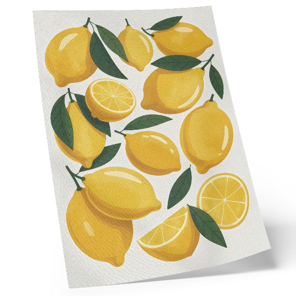 Foto su tela limoni dorati foglie verdi sfondo luminoso nessun movimento