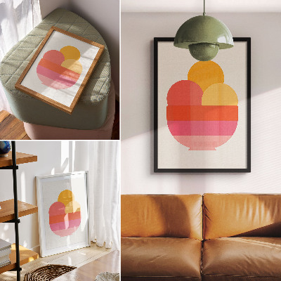 Poster Cerchi vivaci in una ciotola, stile minimalista