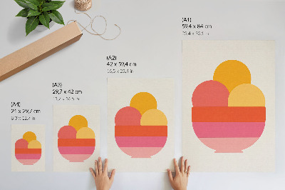 Poster Cerchi vivaci in una ciotola, stile minimalista