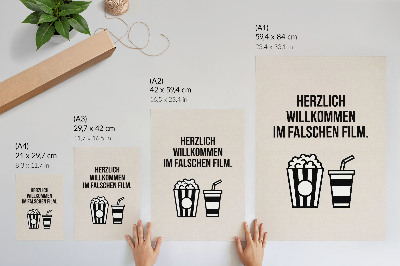 Foto su tela Iconografia di testo significativa, sfondo beige da cinema