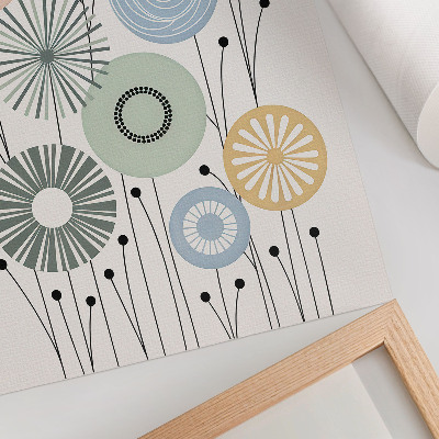 Stampa su tela Fiori geometrici colorati su uno sfondo chiaro