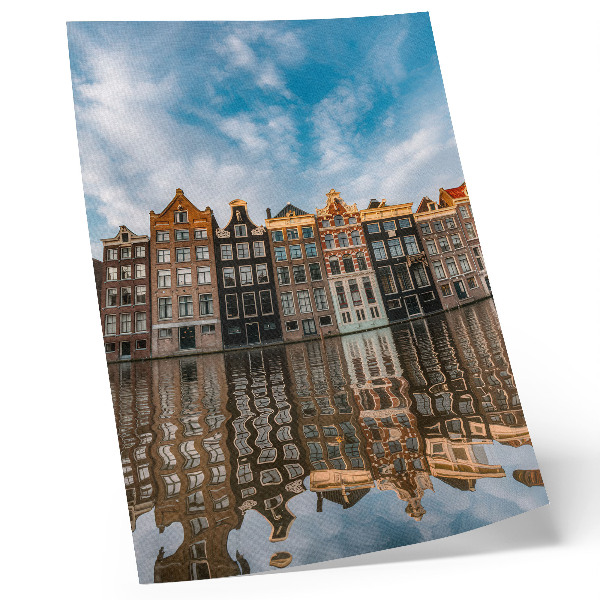 Foto su tela Riflesso di case popolari colorate e ritmo del canale d'acqua