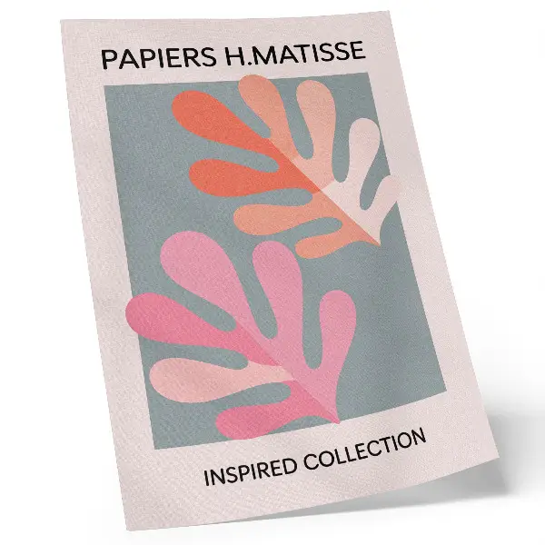Poster con foglie geometriche ispirate ai colori di Matisse