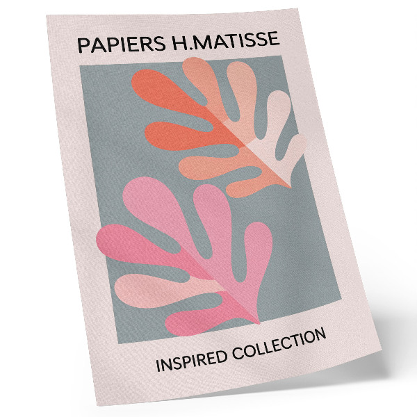 Poster Foglie geometriche ispirate ai colori di Matisse