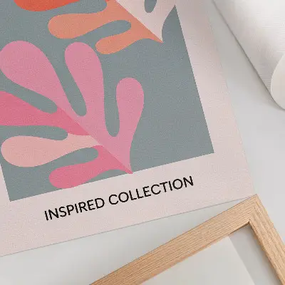 Poster con foglie geometriche ispirate ai colori di Matisse