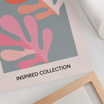 Poster Foglie geometriche ispirate ai colori di Matisse