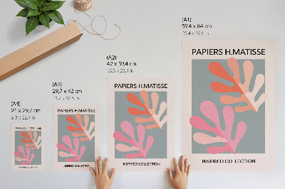 Poster Foglie geometriche ispirate ai colori di Matisse