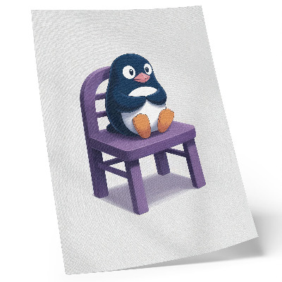 Foto su tela Pinguino viola su una sedia Gioia Minimalismo