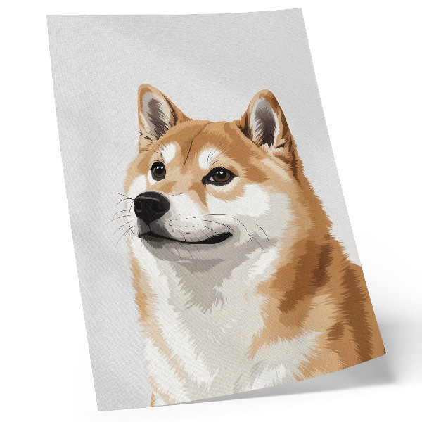 Poster Un cane distintivo nei colori beige e crema, minimalista