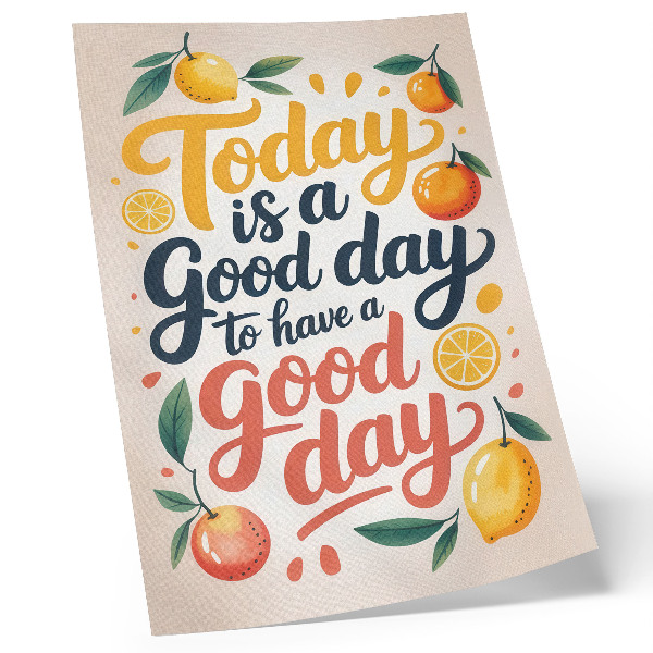 Poster Lettere colorate a tema agrumi in stile moderno