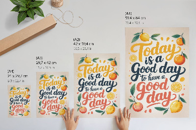 Poster Lettere colorate a tema agrumi in stile moderno