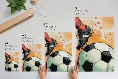 Poster con accento sportivo, colori splendidi e composizione dinamica