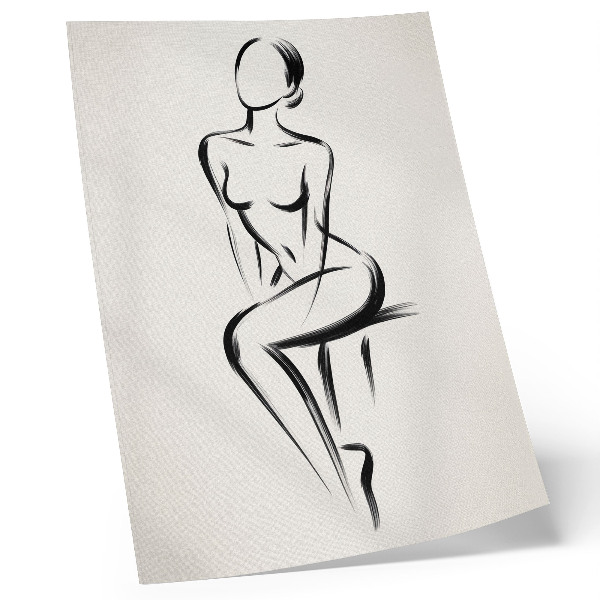 Stampa su tela Silhouette minimalista in contrasto bianco e nero