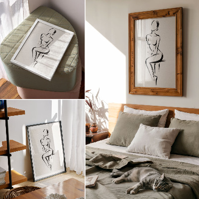 Stampa su tela Silhouette minimalista in contrasto bianco e nero