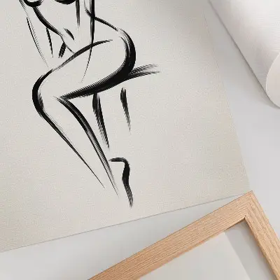 Stampa su tela silhouette minimalista in bianco e nero a contrasto