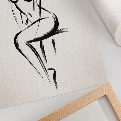 Stampa su tela Silhouette minimalista in contrasto bianco e nero