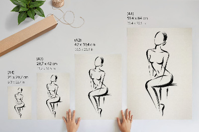 Stampa su tela Silhouette minimalista in contrasto bianco e nero