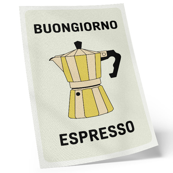 Foto su tela Sfondo luminoso della caffetteria, scritta attraente