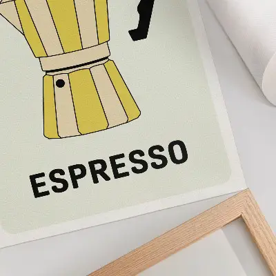 Foto su tela sfondo luminoso della caffetteria con scritta attraente