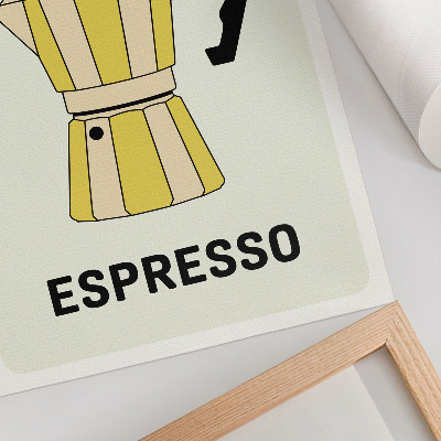 Foto su tela Sfondo luminoso della caffetteria, scritta attraente