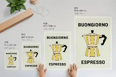 Foto su tela sfondo luminoso della caffetteria con scritta attraente