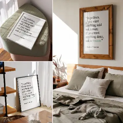 Poster con citazione minimalista che motiva alla semplicità e ispira