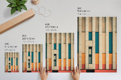 Stampa su tela Pannelli di facciata colorati in una composizione ritmica