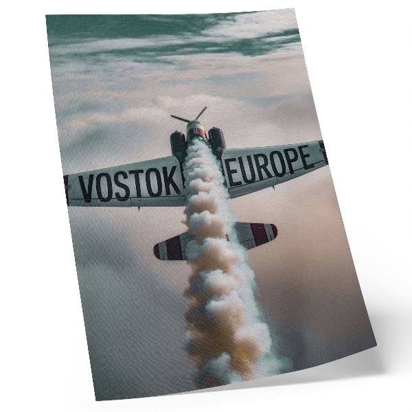 Poster Aereo sopra le nuvole, tavolozza tenue, dinamismo