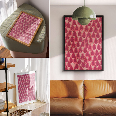 Foto su tela Gocce rosa ripetono uno schema dinamico