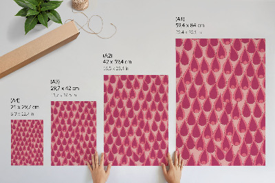 Foto su tela Gocce rosa ripetono uno schema dinamico