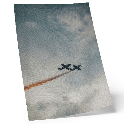 Poster Due aerei nel cielo, tecnica minimalista