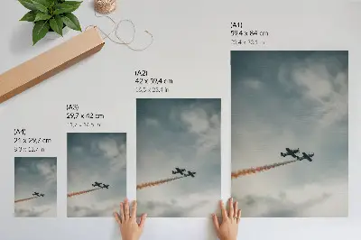 Poster due aerei nel cielo in stile minimalista