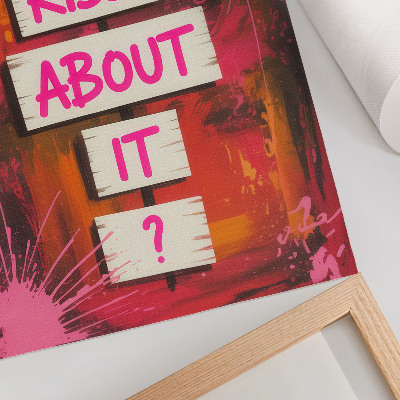 Stampa su tela Sfondo colorato con scritte rosa