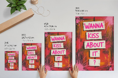 Stampa su tela Sfondo colorato con scritte rosa