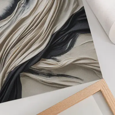 Foto su tela onde di tessuto fluttuanti in stile moderno