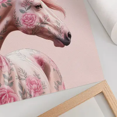 Stampa su tela cavallo con fiori in stile romantico moderno